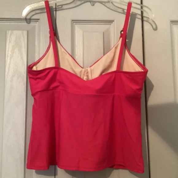 LANDS END Ladies Sz 14 TANKINI SET dark pink - Picture 2 of 10
